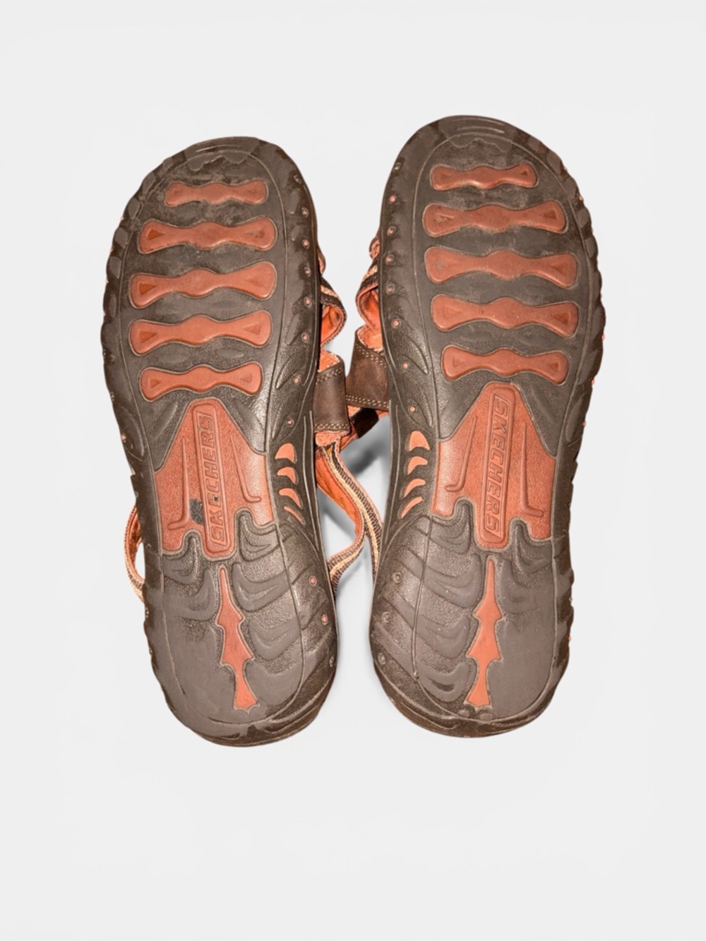 GUC Skechers Brown and Tan Cross-Strap Slide Sandals - Picture 2 of 4